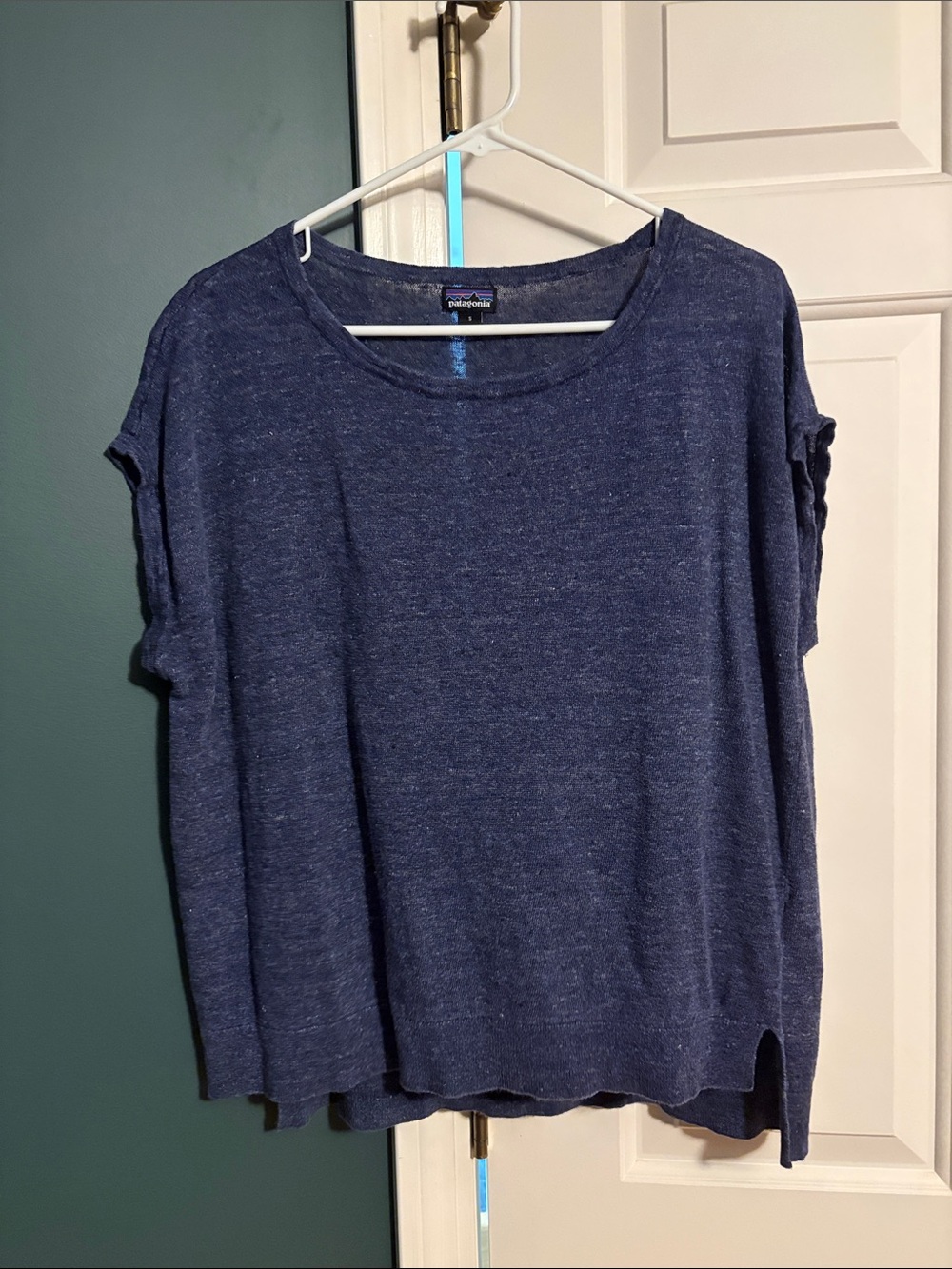Patagonia Navy Heather Short Sleeve Lightweight Knit Top